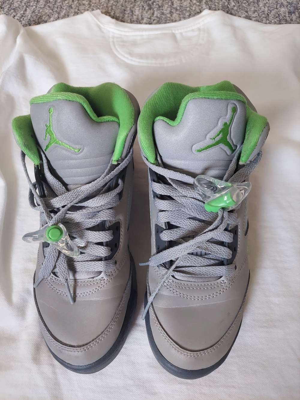 Jordan 5 Kids - Gray and Green Bean